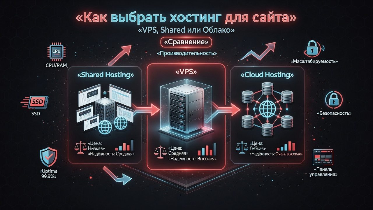 Как выбрать хостинг для сайта — VPS, shared или облако